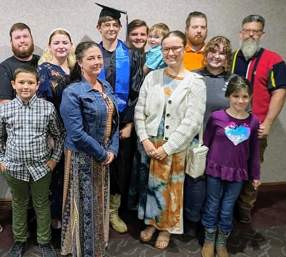 The Farmers, their 7 kids, the kids' spouses Kiser Ridge Farm