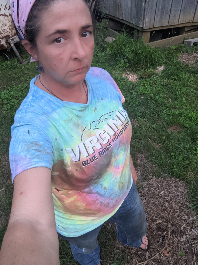 Farmer covered in birth gore after horrible goat delivery